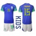 Billige Brasilien Fabinho #15 Børnetøj Udebanetrøje til baby VM 2022 Kortærmet (+ korte bukser)